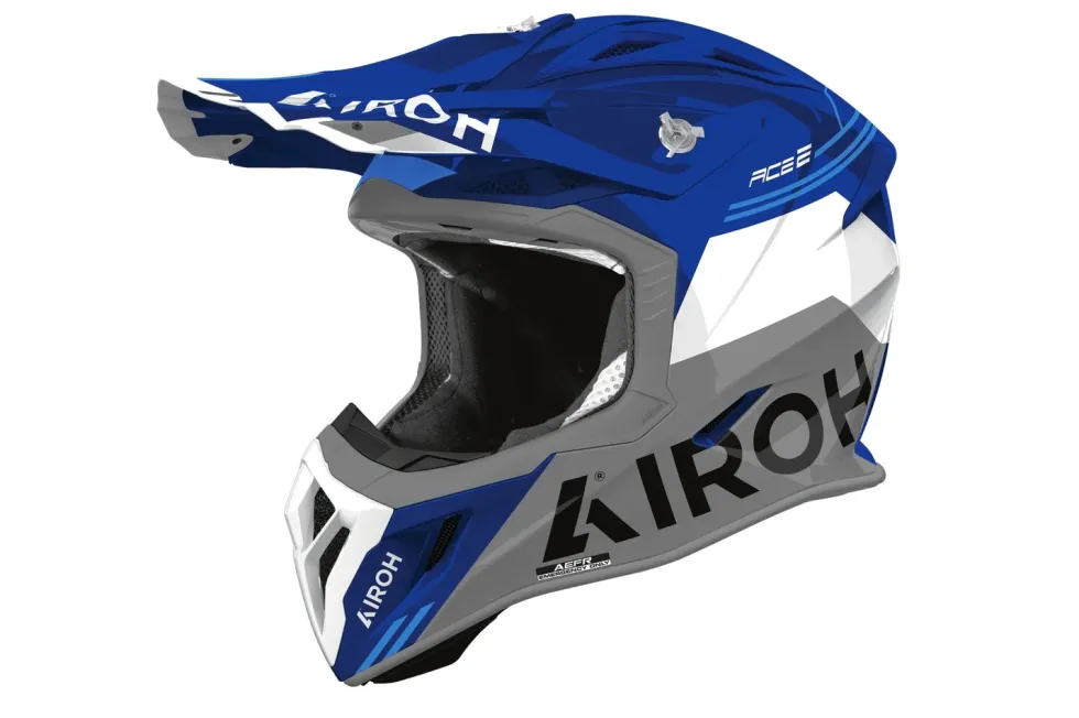 Airoh Hjälm Aviator Ace 2 Fury Blå/Grå/Vit