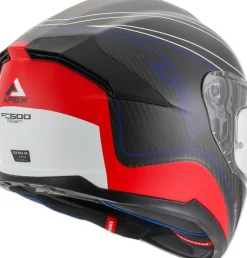 APEX Hjälm FC500 Carbon Assen vit/röd/blå matt