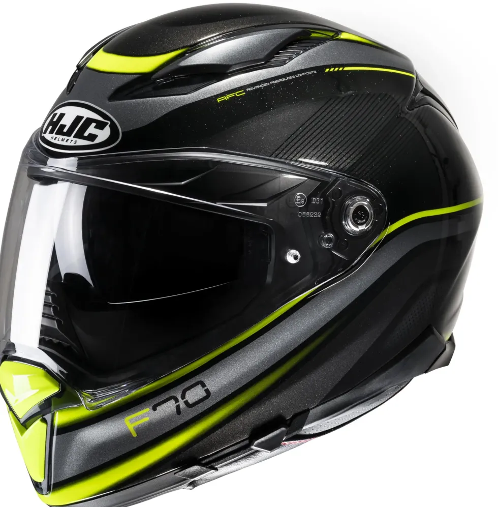 HJC Hjälm F70 Diwen Svart/Fluo Gul MC3H XS