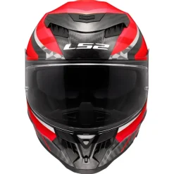 Hjälm Ls2 Ff807 Dragon Carbon Trax Röd/Vit