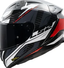 Hjälm Ls2 Ff811 Vector Ii Carbon Savage Vit/Röd/Grå