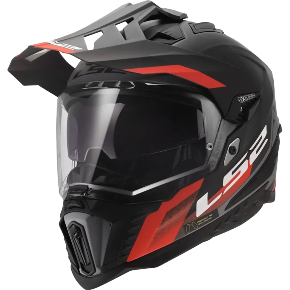 LS2 MX701 Explorer Hexa Svart/Röd/Grå